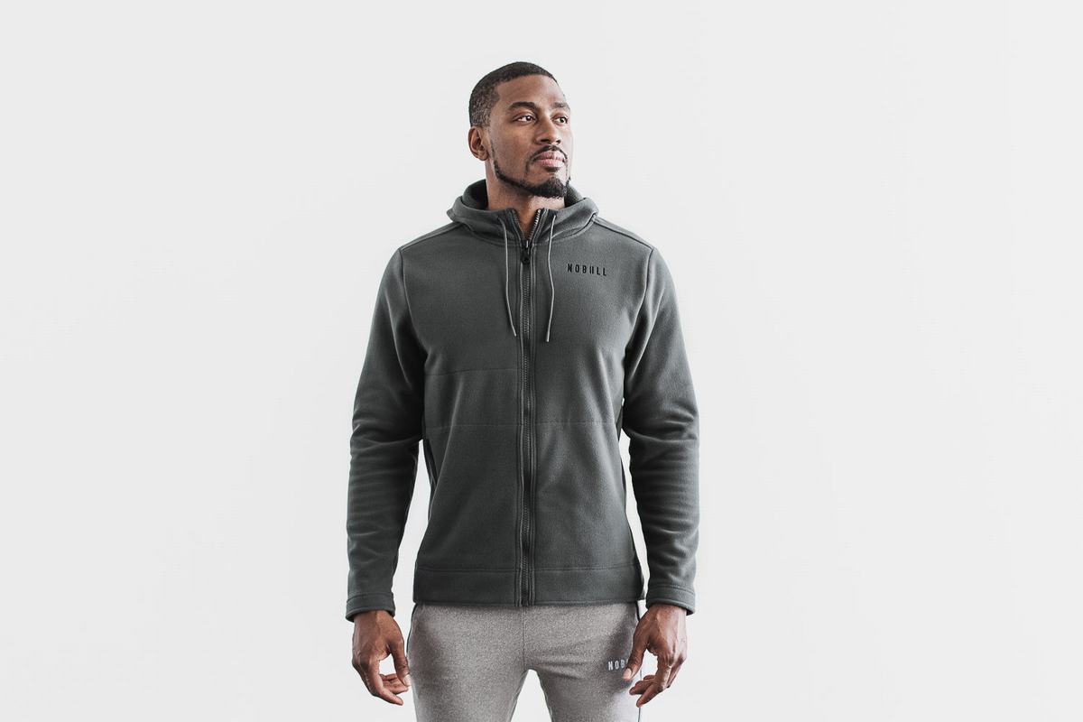 Nobull Arctic Zip-up Men's Jackets Dark Grey | Australia (ZA5467)